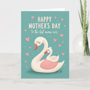 Cartão do Dia das Mães Teal Swans