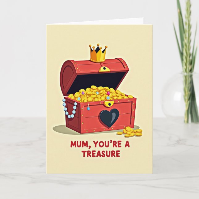 Cartão do Dia das Mães Tesouro Mãe (Frente)