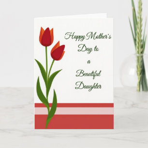 Cartão do Dia das Mães Tulipa Carmesim