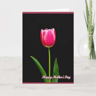 Cartão do Dia das Mães Tulipa Cor-de-rosa