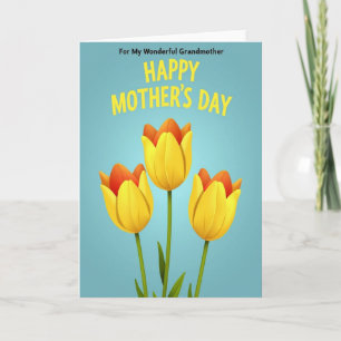 Cartão do Dia das Mães Tulipa Dourada