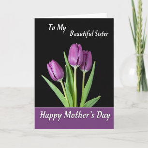 Cartão do Dia das Mães Tulipa Roxa