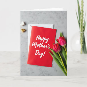 Cartão do Dia das Mães Tulipas Fúcsia
