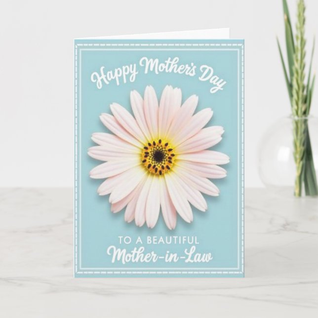Cartão do Dia das Mães Turquesa Florido (Frente)