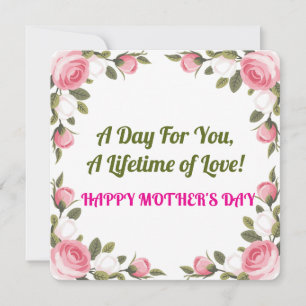Cartão do Dia das Mães – Um Dia Para Você!