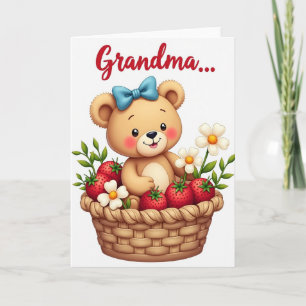 Cartão do Dia das Mães Urso Rosado