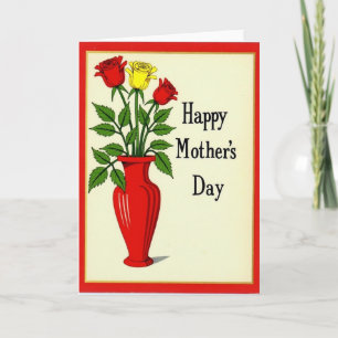 Cartão do Dia das Mães Vaso Floral