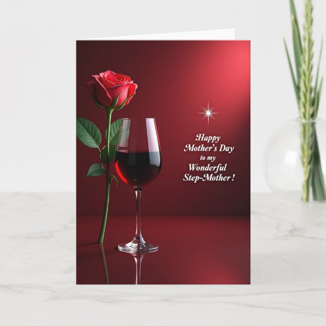 Cartão do Dia das Mães Vinho Ruby (Frente)