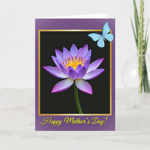 Cartão do Dia das Mães Violeta Dourado