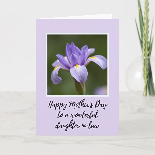 Cartão do Dia das Mães Violeta Íris (Frente)