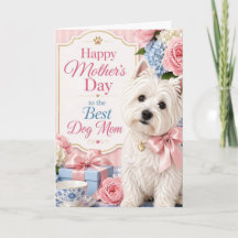 Cartão do Dia das Mães West Highland White Terrier