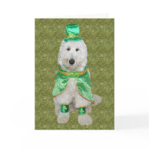 Cartão do dia de Huey McGoldendoodle St Patrick