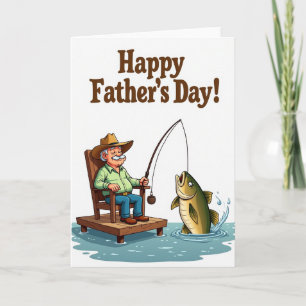 Cartão do Dia de Pesca do Papai Cowboy