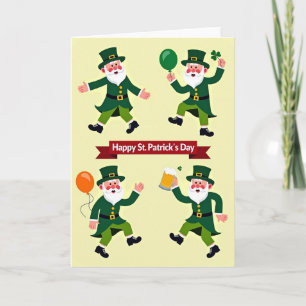 Cartão do Dia de São Patrício com Padrão de Leprec