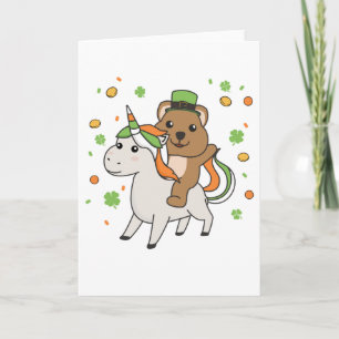 Cartão do Dia de São Patrício da Irlanda com Quokk