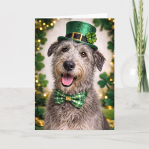 Cartão do Dia de São Patrício do Irish Wolfhound