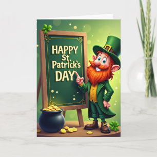 Cartão do Dia de São Patrício do Leprechaun da Sor