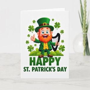 Cartão do Dia de São Patrício do Leprechaun Feliz