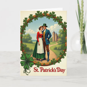 Cartão do Dia de São Patrício Romance Irlandês