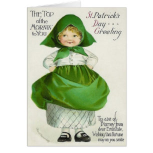 Cartão do dia de St Patrick da menina do Victoria