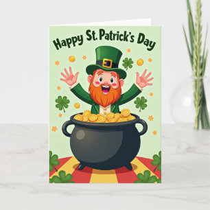 Cartão do Dia do Leprechaun Sortudo