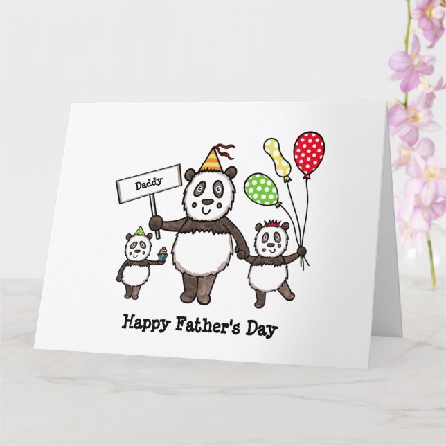 Cartão do Dia do Pai com Panda Personalizado (Orquídea)