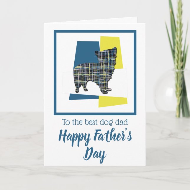 Cartão do Dia do Pai com Silhueta de Cachorro Mork (Frente)