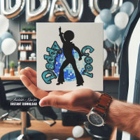 Cartão do Dia do Pai Dança Disco Papa Legal