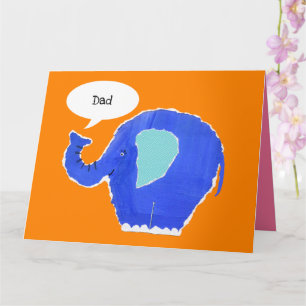 Cartão do Dia do Pai de Elefante Fofo Personalizad