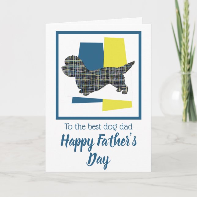 Cartão do Dia do Pai do Cão Dandie Dinmont TriColo (Frente)