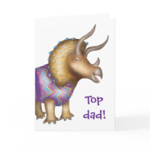 Cartão do Dia do Pai 'Top Pai' do dinossauro Trice