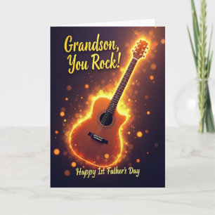Cartão do Dia dos Filhos de Guitarra Brilhante