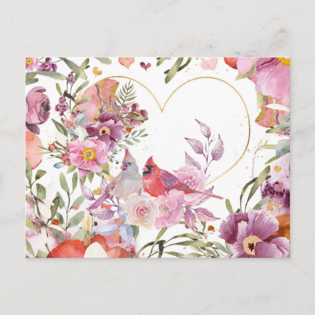 Cartão do Dia dos Namorados com Cardinals (Frente)