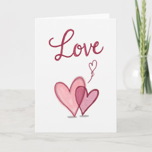 Cartão do Dia dos Namorados com Corações de Amor R