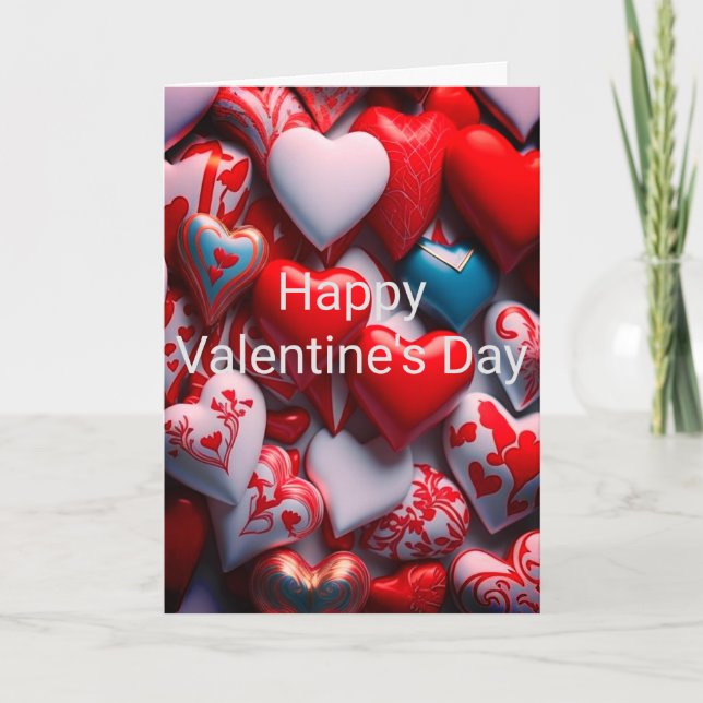Cartão do Dia dos Namorados com Corações de Bala (Frente)