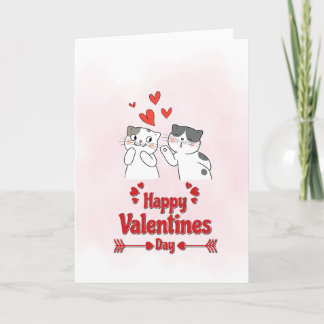Cartão do Dia dos Namorados com Gatos Fofos – Amor