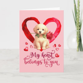 Cartão do dia dos namorados com pintura em aquarel