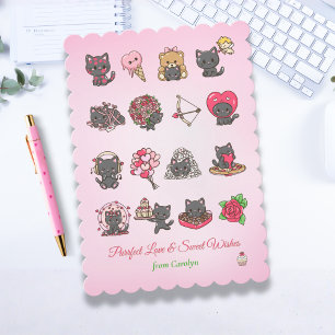Cartão do Dia dos Namorados da Gatinha Kawaii Coqu