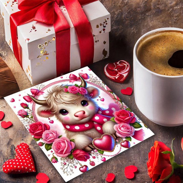 Cartão do Dia dos Namorados da Vaca das Terras Alt (Criador carregado)