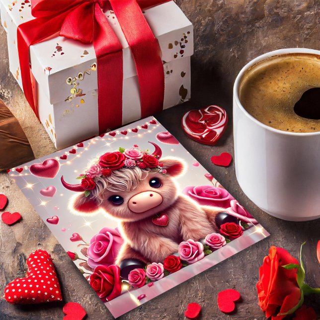 Cartão do Dia dos Namorados da Vaca das Terras Alt (Criador carregado)