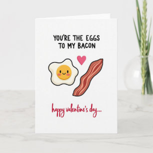 Cartão do Dia dos Namorados de Ovos e Bacon Engraç