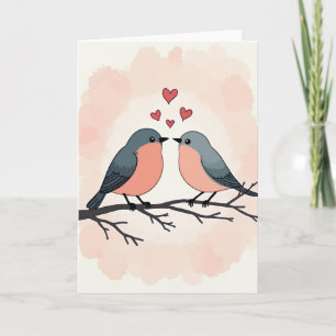 Cartão do Dia dos Namorados de Pássaros do Amor