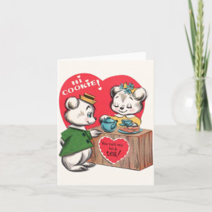 Cartão do dia dos namorados do biscoito e do chá