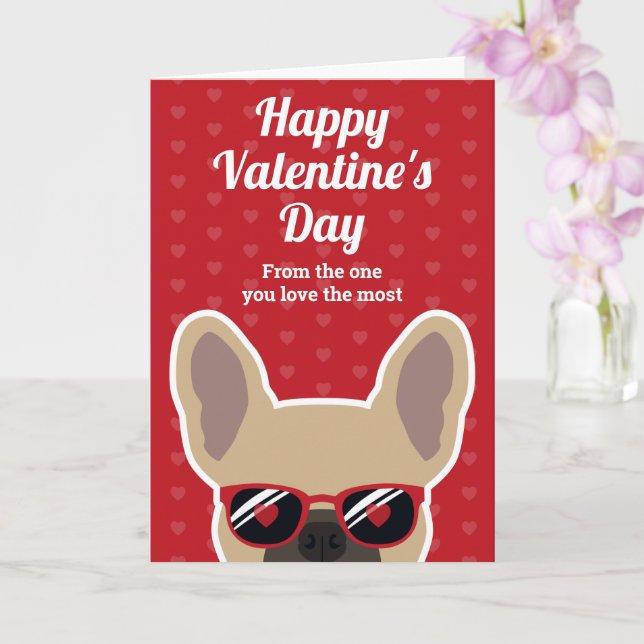 Cartão do Dia dos Namorados do Buldogue Francês co (Orquídea)