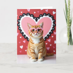 Cartão do Dia dos Namorados do Gatinho Fofo Coraçã