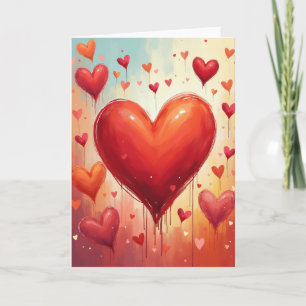 Cartão do Dia dos Namorados Red Art Hearts