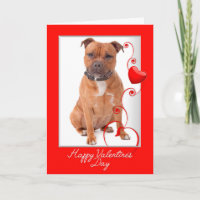 Cartão do Dia dos Namorados Staffie