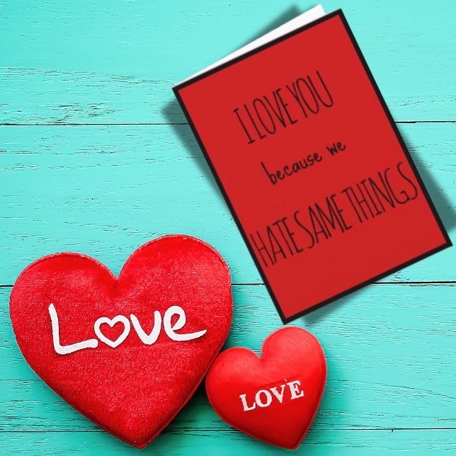 Cartão do Dia dos Namorados Vermelho Divertido Eu  (Red Funny I Love You Valentine's Day Card )