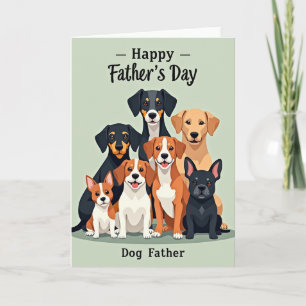 Cartão do Dia dos Pais Amando Cachorros
