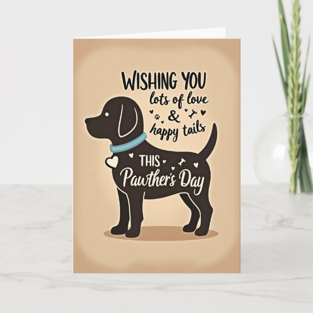 Cartão do Dia dos Pais Amantes de Cachorros (Frente)